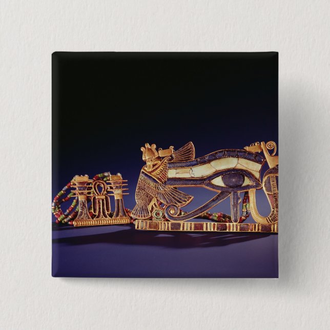 Djed pillar pectoral and wedjet eye pectoral 15 cm square badge (Front)