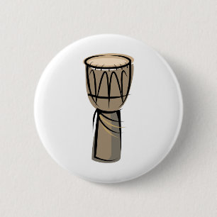 djembe drum 6 cm round badge