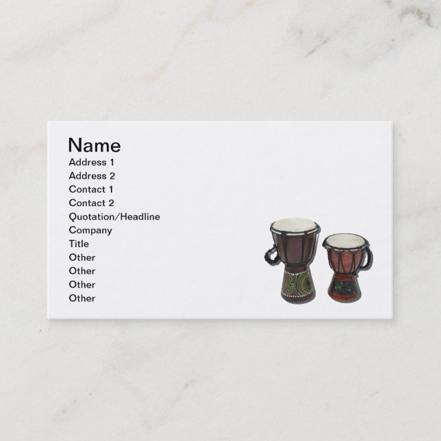 Djembe Drums Business Card (Front)
