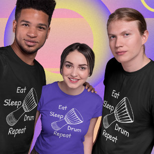 Djembe - Eat Sleep Drum Repeat (Dark Color) T-Shirt