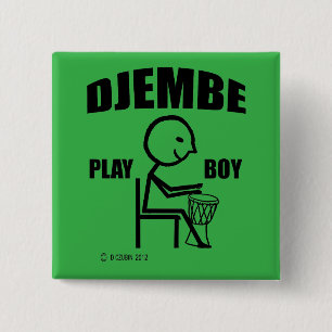 Djembe Play Boy 15 Cm Square Badge