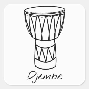 Djembe Square Sticker
