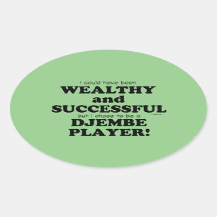 Djembe Wealthy & Successful Oval Sticker
