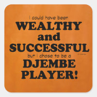 Djembe Wealthy & Successful Square Sticker