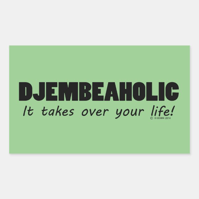 Djembeaholic Life Rectangular Sticker (Front)