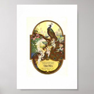 Djer Kiss Fairies and Peacock Poster