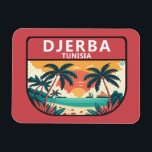 Djerba Tunisia Retro Emblem Magnet<br><div class="desc">Djerba vector art design. Djerba,  an island off the coast of Tunisia,  is known for Mediterranean beaches.</div>