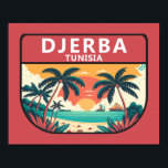 Djerba Tunisia Retro Emblem Poster<br><div class="desc">Djerba vector art design. Djerba,  an island off the coast of Tunisia,  is known for Mediterranean beaches.</div>