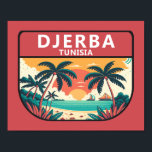 Djerba Tunisia Retro Emblem Poster<br><div class="desc">Djerba vector art design. Djerba,  an island off the coast of Tunisia,  is known for Mediterranean beaches.</div>