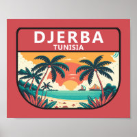 Djerba Tunisia Retro Emblem