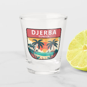 Djerba Tunisia Retro Emblem Shot Glass