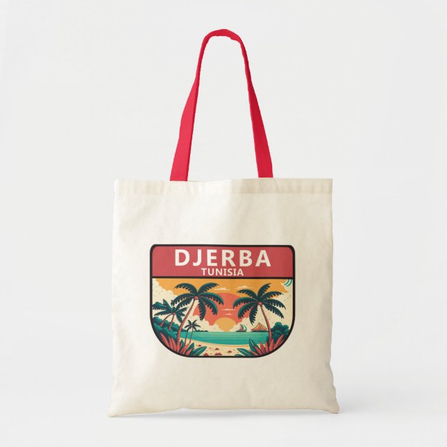 Djerba Tunisia Retro Emblem Tote Bag (Front)