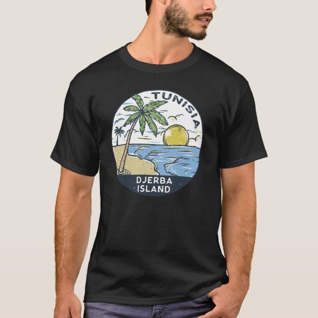 Djerba Tunisia Vintage Emblem T-Shirt (Front)