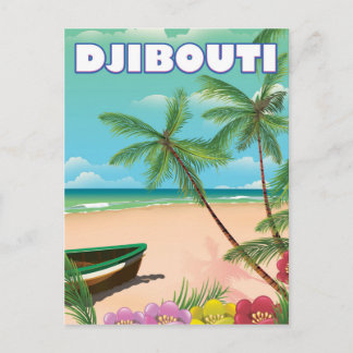 Djibouti Beach travel poster Postcard