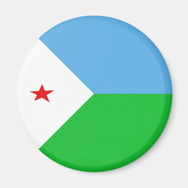 Djibouti Fisheye Flag Magnet (Front)