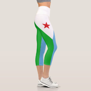 Djibouti Flag Capri Leggings