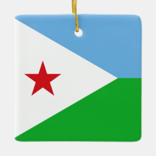 Djibouti Flag Ceramic Ornament