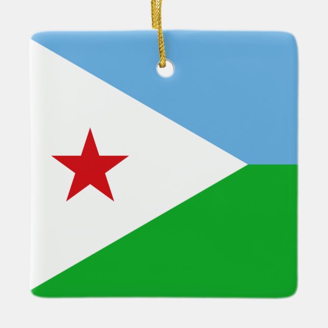 Djibouti Flag Ceramic Ornament (Front)