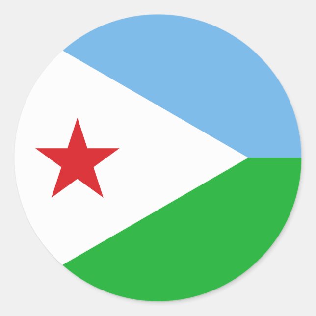 Djibouti Flag Classic Round Sticker (Front)