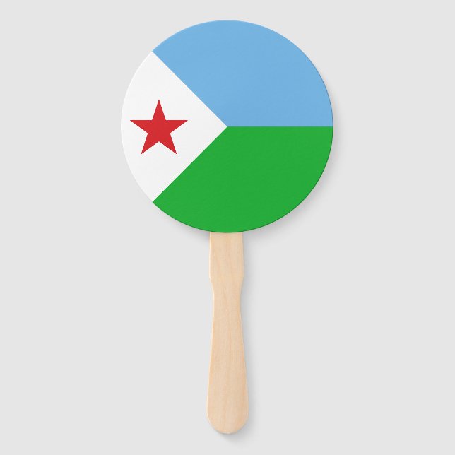Djibouti Flag Hand Fan (Front)