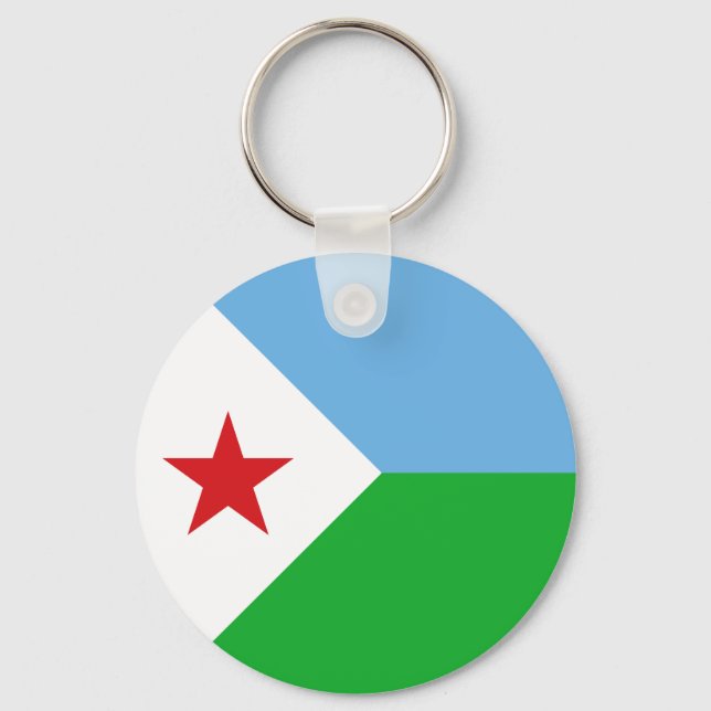 Djibouti Flag Key Ring (Front)