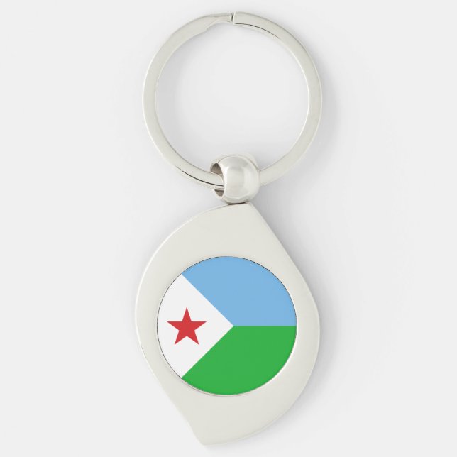 Djibouti Flag Key Ring (Front)