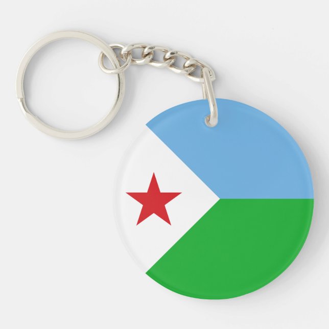 Djibouti Flag Key Ring (Front)