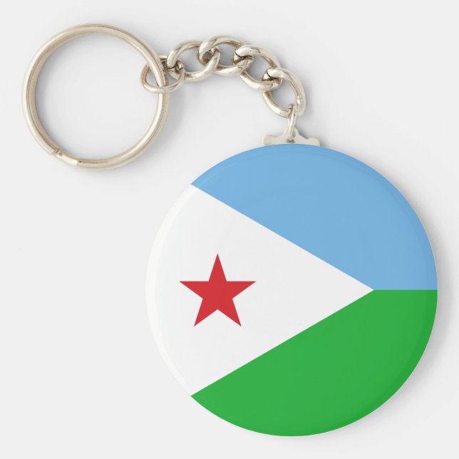 Djibouti Flag Key Ring (Front)