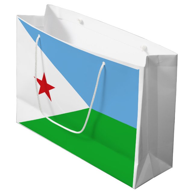 Djibouti Flag Large Gift Bag (Front Angled)