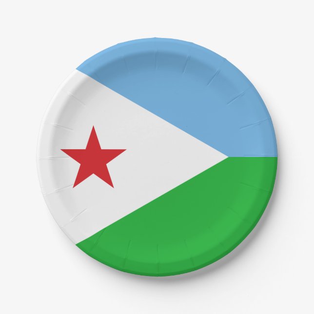 Djibouti Flag Paper Plate (Front)