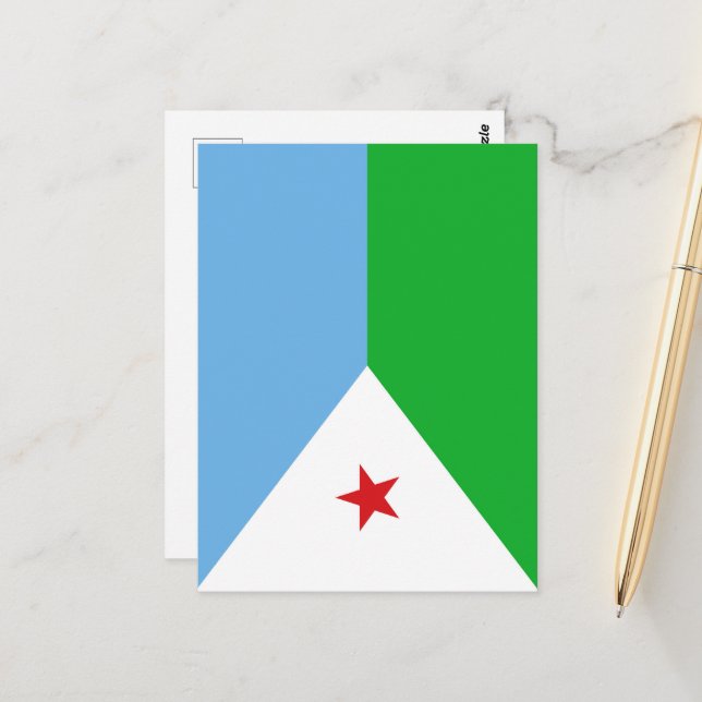 Djibouti flag postcard (Front/Back In Situ)