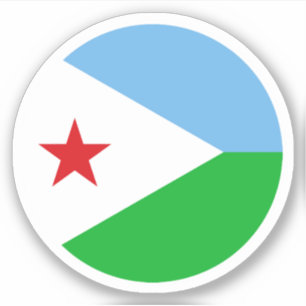 Djibouti Flag Round Sticker