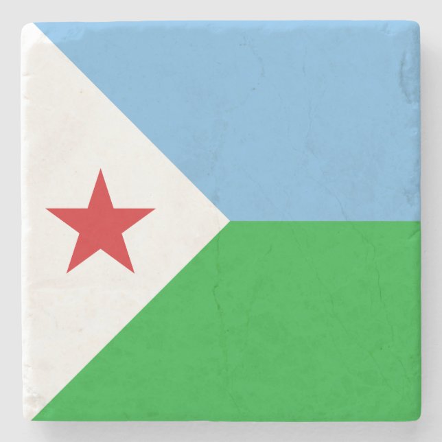 Djibouti Flag Stone Coaster (Front)
