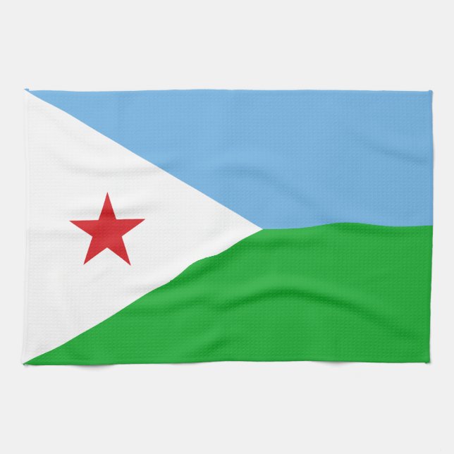 Djibouti Flag Tea Towel (Horizontal)