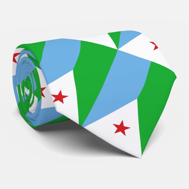 Djibouti Flag Tie (Rolled)
