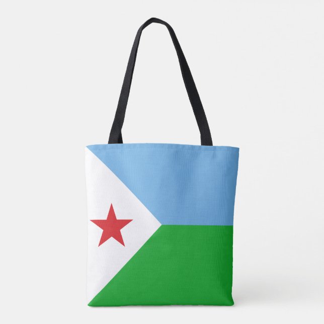Djibouti Flag Tote Bag (Back)