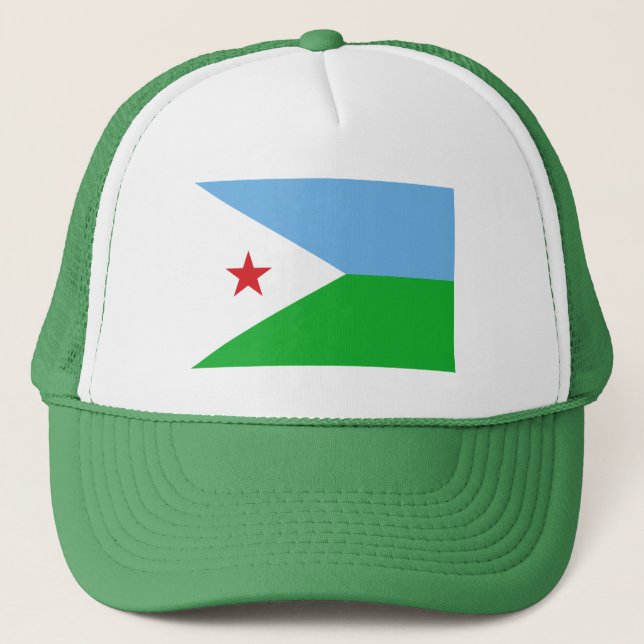 Djibouti Flag Trucker Hat (Front)