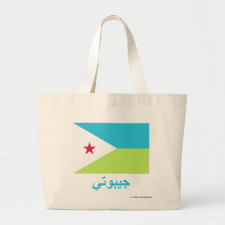 Djibouti Flag with Name in Arabic Large Tote Bag