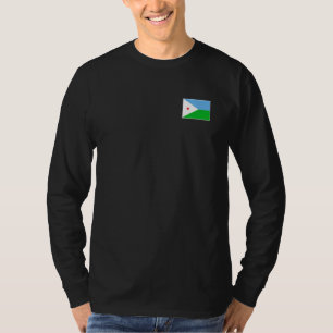 Djibouti Flag with vintage Djiboutian national col T-Shirt