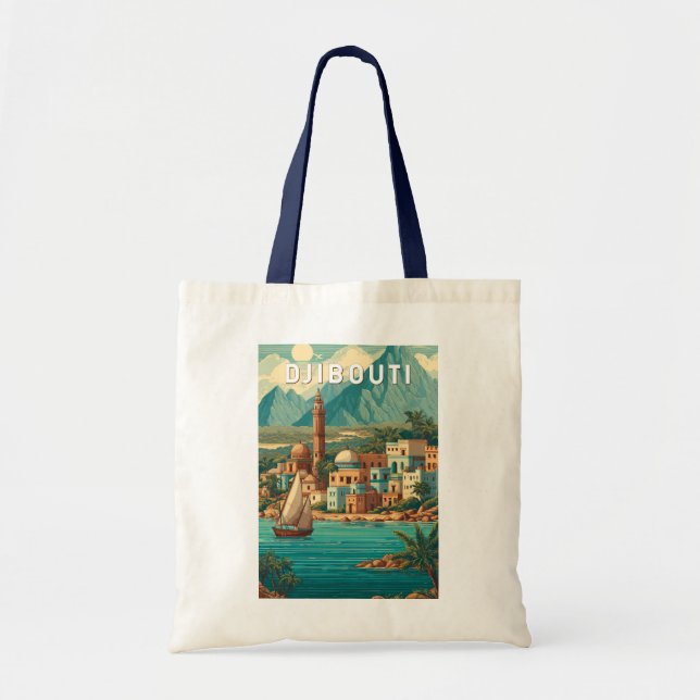 Djibouti Illustration Travel Art Vintage Tote Bag (Front)