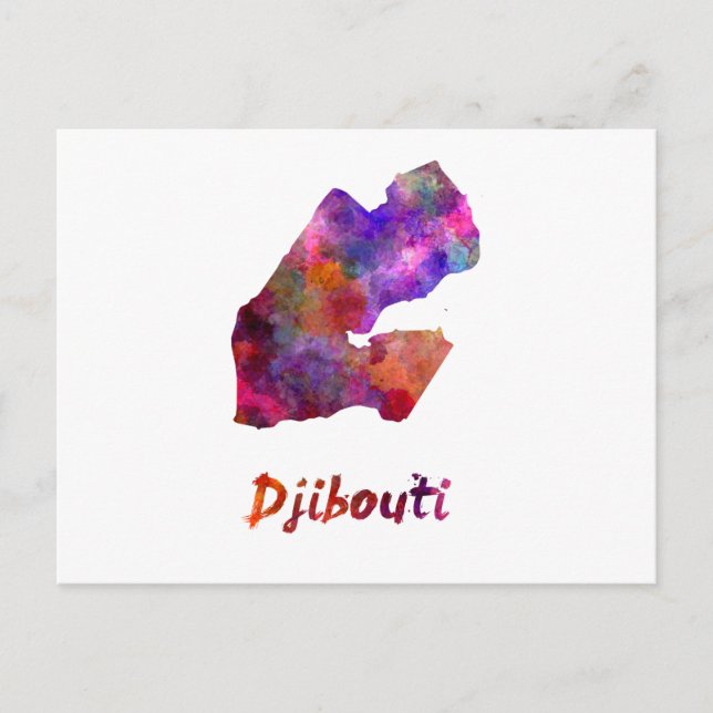 Djibouti in watercolor postcard (Front)