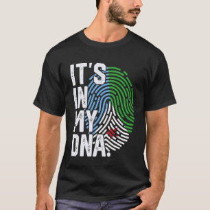 Djibouti Roots Flag Fingerprint Graphic Patriotic T-Shirt