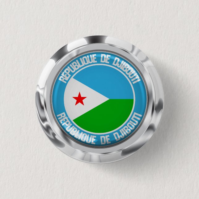 Djibouti Round Emblem 3 Cm Round Badge (Front)