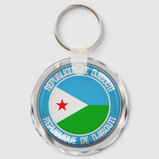Djibouti Round Emblem Key Ring (Front)