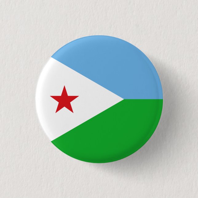 Djiboutian Flag, Flag of Djibouti  3 Cm Round Badge (Front)