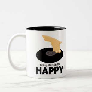 DJing Makes Me Happy Two-Tone Coffee Mug