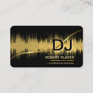 DJs Deejay Professional Music Band Event Gold Business Card