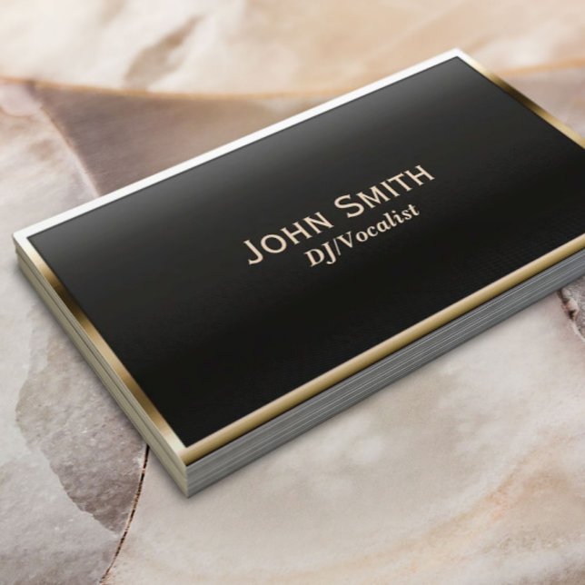 DJs Modern Gold Framed Music Business Card (Creator Uploaded)