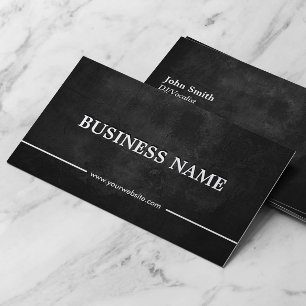 DJs Music Grunge Dark Chalkboard Business Card