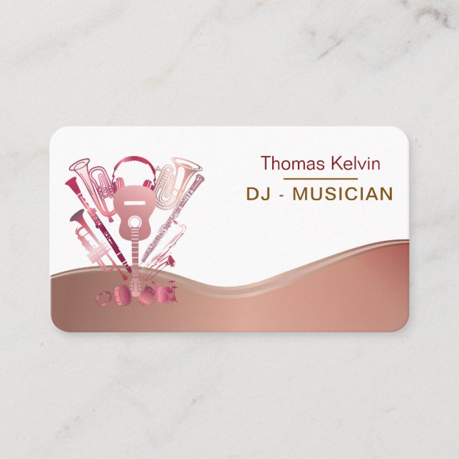 DJs Music Instruments Event Organiser Rainbow Business Card (Front)
